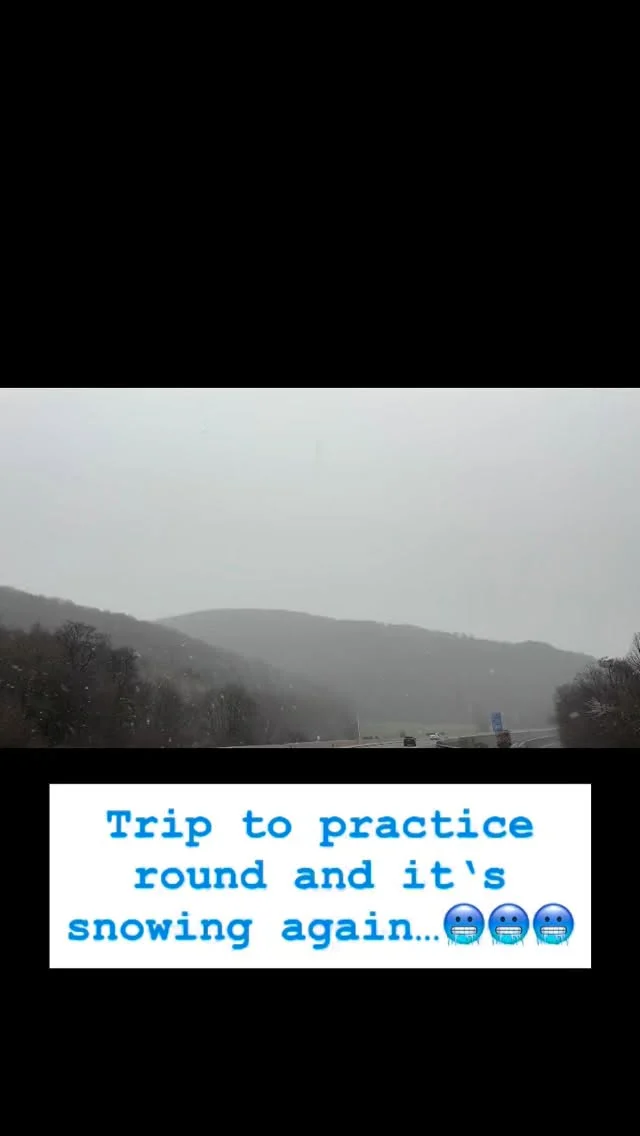 On my way to the first @golf.at AJGT tournament at @golfclubfruehling … 3 degrees and snowing…🤦‍♂️🥶🚙🏌️‍♀️⛳️